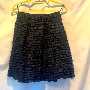 CHAN LUU runway ruffle TIERED LAYERED REAL SILK FLARE EUC BADAZZ SKIRT SMALL